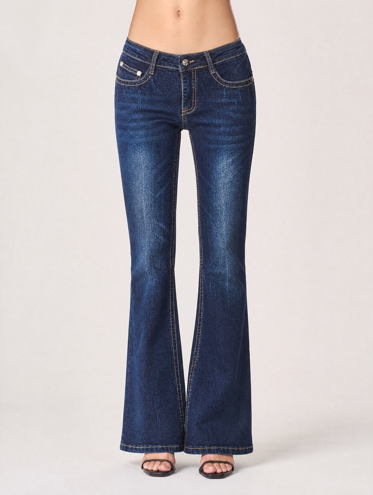 Y2K flare jeans front view full length