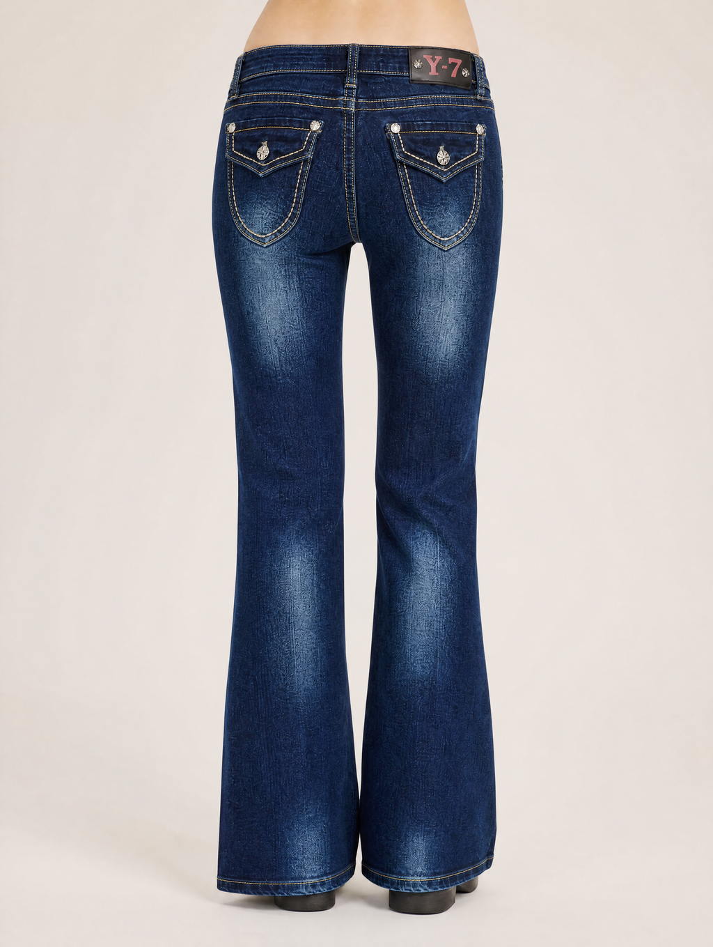 Y2K flare jeans front view
