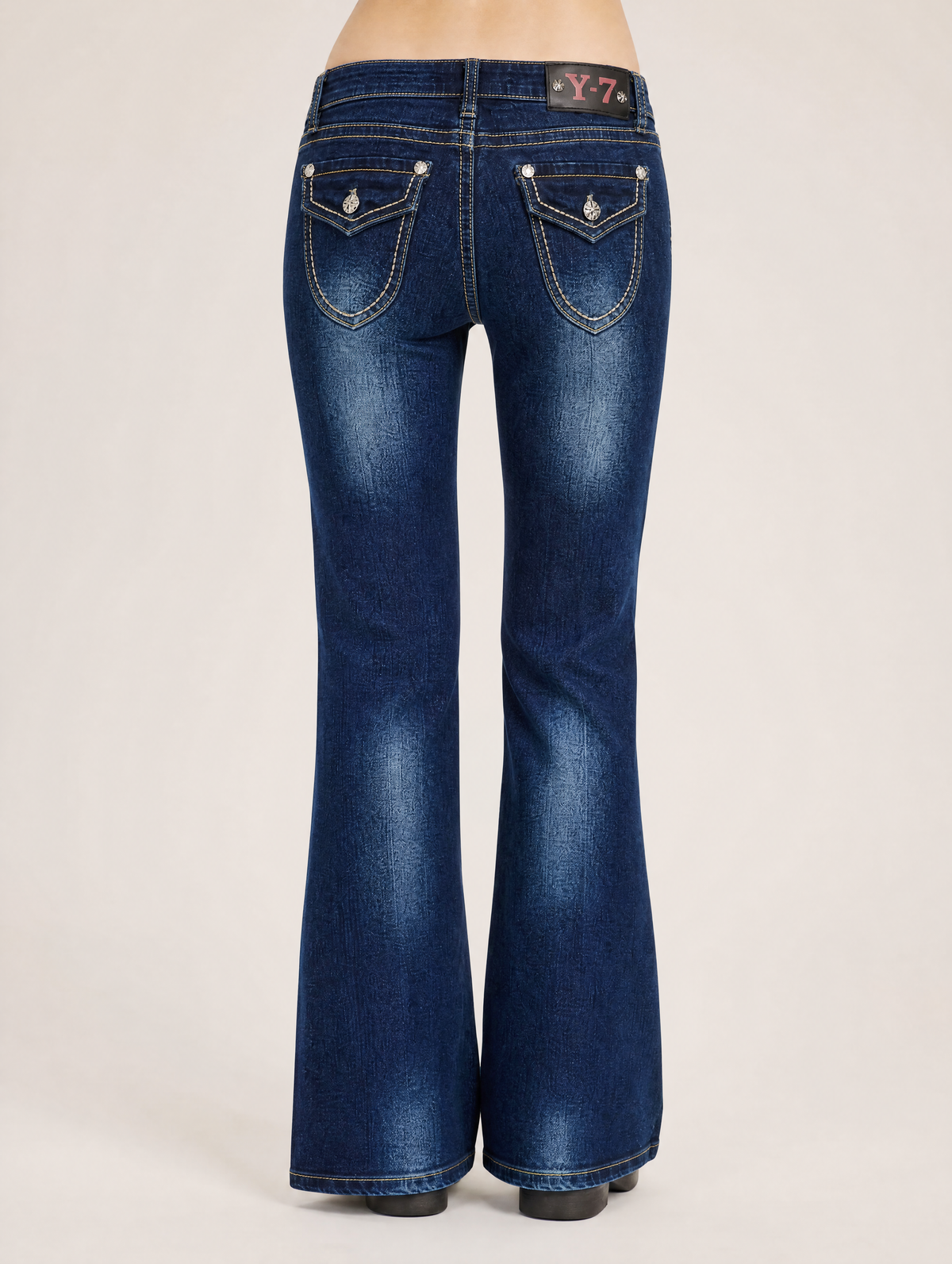 Y2K flare jeans front view