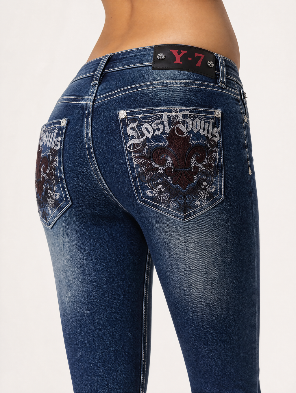 Lost Souls Gothic embroidery back pocket close-up