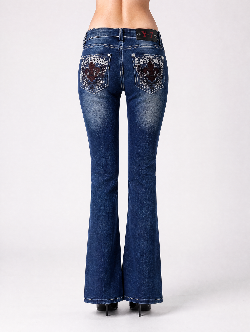 Y2K Lost Souls flare jeans back full view