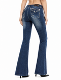 Y2K low-rise flare jeans back view