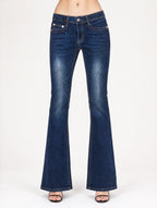Y2K flare jeans back view with Y-7 label
